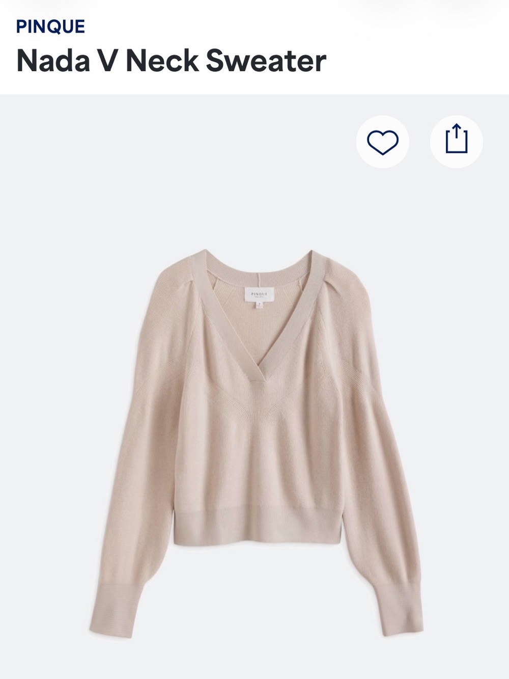 Pinque Nada cream V-Neck Sweater